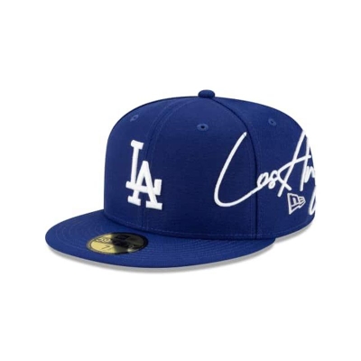Los Angeles Dodgers Gorra | New Era MLB Cursive 59fifty Fitted Cap Mexico - Azules